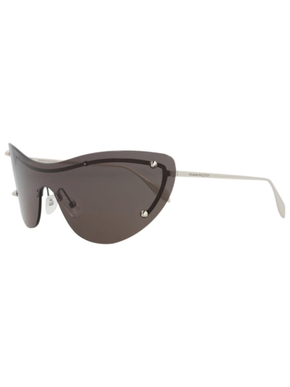 New Alexander McQueen Womens Cat Eye Silver Silver Grey Fashion Designer Sunglas